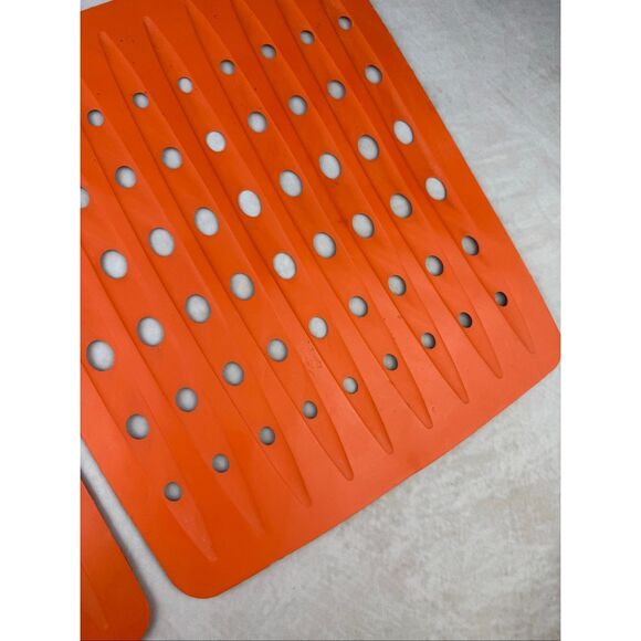 Vintage 1970s Rubbermaid Sink Mat Orange 10.75"x12.75” Set of 2 READ - Picture 8 of 15
